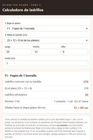 Portada de la Calculadora de ladrillos